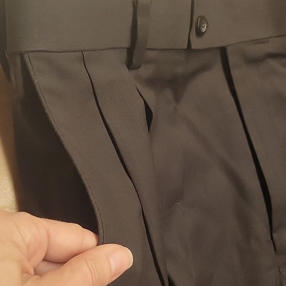 Braggr Louis Raphael Black Men's Front Pleated Dress Slacks, 32/32 - Picture 5 of 10